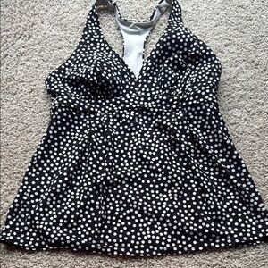 Polka Dot Halter swim Top EUC WORN ONCE